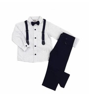 Komplet set elegantný oblek košeľa nohavice motýlik kravata Vianoce