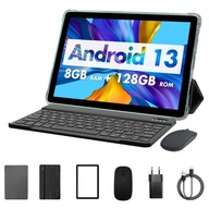 Tablet PRITOM 10" Androidem 13, 128 GB, ośmiordzeniowy, z klawiaturą i etui