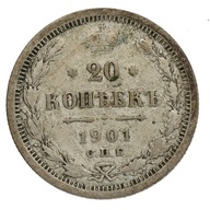Rosja - 20 kopiejek - Mikołaj II - 1901 rok