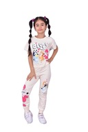 SERENAD Kids piękny komplet dres 98-104 3-4 joggersy i bluzka bawełna dresy