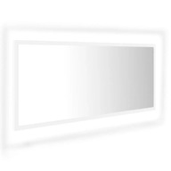 Lustro łazienkowe z LED, białe, 100x8,5x37 cm, pły