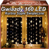 160 LED SVETELNÁ OPONA LED HVIEZDIČKY / GULIČKY Vianočné svetlá Girlanda
