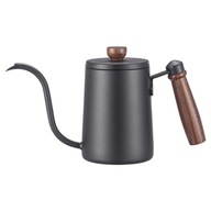 Dzbanek do kawy ze stali nierdzewnej Drewniany uchwyt zapobiegający poparzeniom do kawy w kolorze czarnym