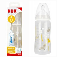 NUK Antykolkowa Butelka FC+ 300ml WSKAŹNIK TEMPERATURY + Smoczek 0-6m MLEKO