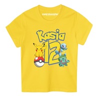 Pokémon Detské tričko T-Shirt s menom a číslom Darček k narodeninám