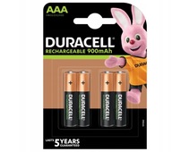 4x Akumulatory Duracell AAA 900mAh +Gratis BOX R3