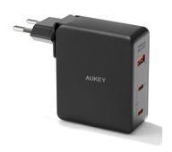 Ładowarka sieciowa Aukey PA-B7O GaN 2x USB-C USB-A PD 140W Czarna