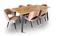Rozkladací stôl Luis 180+2x45cm + 6 stoličiek KW112