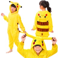 PIŻAMA PIKACHU PRZEBRANIE DLA DZIECI KOMBINEZON POKEMON 122-134 CM 6-9 LAT