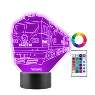 Lampka Nocna LED 3D Ciuchcia Metro Pociąg Grawer