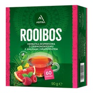 Herbata Astra Rooibos z Maliną i Grejpfrutem 60 torebek ekspresowa z czerwo