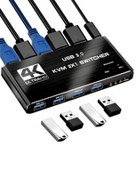 PRZEŁĄCZNIK KVM HDMI 2.0 4xUSB 3.0 SWITCH 4K/60HZ 2 KOMPUTERY - 1 MONITOR