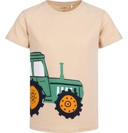 T-shirt chłopięcy Koszulka dziecięca Bawełna beżowy 110 z traktorem Endo