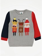 GEORGE Dzianinowy świąteczny sweter roz 80-86 cm