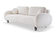 Sofa rozkładana z pojemnikiem nowoczesna obłe kształty funkcja spania