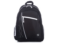 Školský športový batoh pre chlapca dievčatko ľahký čierno-biely stredný