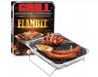 3 X Grill jednorazowy z węglem drzewnym Grill Turystyczny FLAMBIT 30 X 25