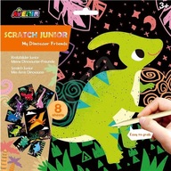 Stieracie žreby farebné Dinosaury 8 ks Scratch Junior - Avenir