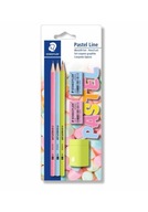 Ceruzka HB 3 kusy + 2 gumičky + pastelové strúhadlo