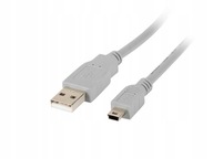 Kabel USB 2.0 Lanberg mini AM-BM 1,8m szary