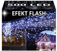 SOPLE LED 500 LAMPKI ZEWNĘTRZNE 12,5m Światełka Świąteczne Zew IP44 + FLASH