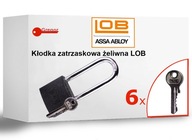 .6 Kľúče. VISIACI ZÁMOK LOB KSS51 ZACVAKÁVACIA LIATINA + 6 Kľúčov dlhý hlavový most