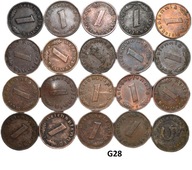 1 Reichspfennig 1937 - 1939 - zestaw 19 sztuk