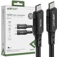 ACEFAST KÁBEL DLHÝ SILNÝ USB C - USB C 2M, 100W (20V/5A) ČIERNA