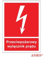 Znak PPOŻ-Przeciwpożarowy wyłącznik prądu-naklejka