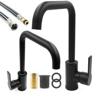 FEKETE KONYHAI MOSOGATÓ CSAPTELEP FORGATHATÓ CSAPTELEP NÉGYZET