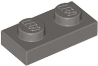 LEGO CIEMNY SZARY PLATE PŁYTKA 1X2 3023 DARK GRAY