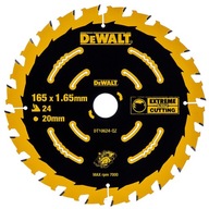 DEWALT PIŁA TARCZOWA DO ZAGŁĘBIARKI 165x20mmx24z DT10300-QZ