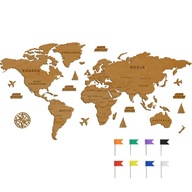 Mapa świata na ścianę dla dzieci z DODATKAMI 150cm MAPA ŚWIATA z państwami