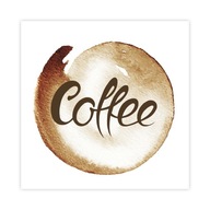 Plagát nápis coffee 30x30 káva akvarely