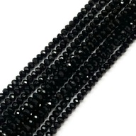 1354- Jadeit Pneumatika Faset 4x3mm-Šnur čierna