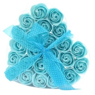 Mydlové modré ruže, 24 ks Deň žien box
