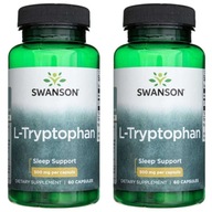 2x Swanson L-Tryptofan L-Tryptophan 500 mg Dobrý Spánok Stres Depresia 60 kaps