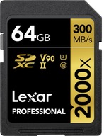 KARTA LEXAR PROFESSIONAL 64GB 2000x 300MBs UHS-II
