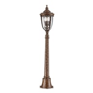 Stojacia lampa vonkajšia stĺpik klasická hnedá sklenená vysoká 118cm Feiss