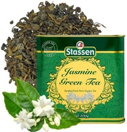 STASSEN Jasmine Green Tea - herbata zielona JAŚMINOWA Ceylon 100g - PUSZKA