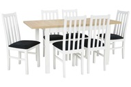 ZESTAW Stół 70x120/160 z krzesłami 6 sztuk DREWNO