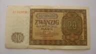 Banknot 20 marek Niemcy NRD 1948 stan 3+