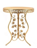 Zlatý dekoratívny stolík záhradný kovový stôl do kaviarne na terasu balkón