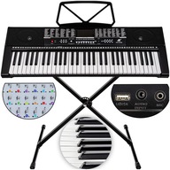 ZESTAW KEYBOARD STATYW pod Pianino do nauki Naklejki na Klawisze GRATIS