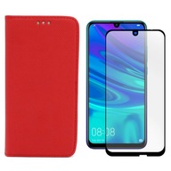 Flipové puzdro GSM Hurt pre Huawei POT-LX3 POT-LX1 HRY-AL00 červené + Tvrdené sklo Pavel Lux pre Huawei P Smart 2019 / Honor 10 Lite / Xiaomi Mi A3 / Huawei P Smart 2020 1 ks.