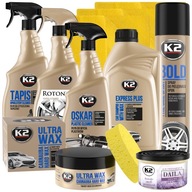 Zestaw kosmetyków do mycia auta pielęgnacji lakieru felg opon plastików K2
