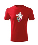 Koszulka T-shirt dziecięca K267 ŻYRAFA MUSIC czerwona rozm 110