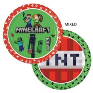 Talerzyki papierowe Minecraft 8 szt. Dekoracja urodzinowa dla fana gry 23cm
