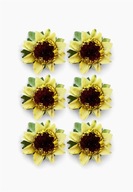 Kwiatki papierowe Argo Słoneczniki 6szt, Żółte