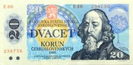 Czechosłowacja BANKNOT - 20 Koron 1988 - KOMENSKY